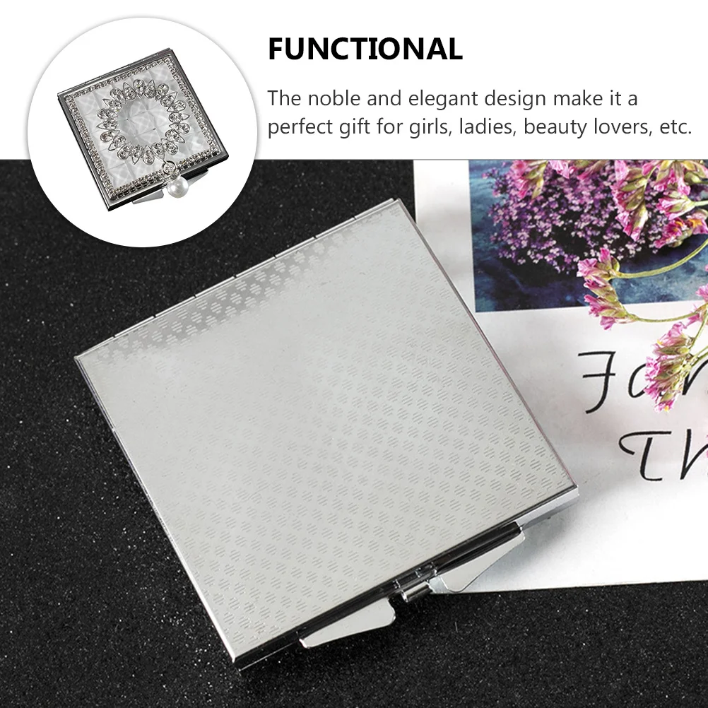 

1Pcs Portable Mirror Premium Metal Construction Double-Sided Hd Glass Foldable Small Makeup Mirror for Travel Daily Use