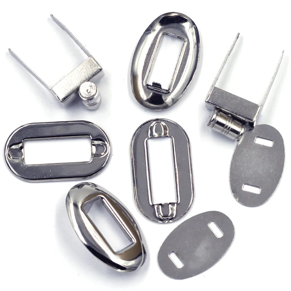 Silver Tone Kiss Clasps Twist Turn Locks Oval Frame Alloy For Purse Luggage Bag DIY Accessories 32x20mm