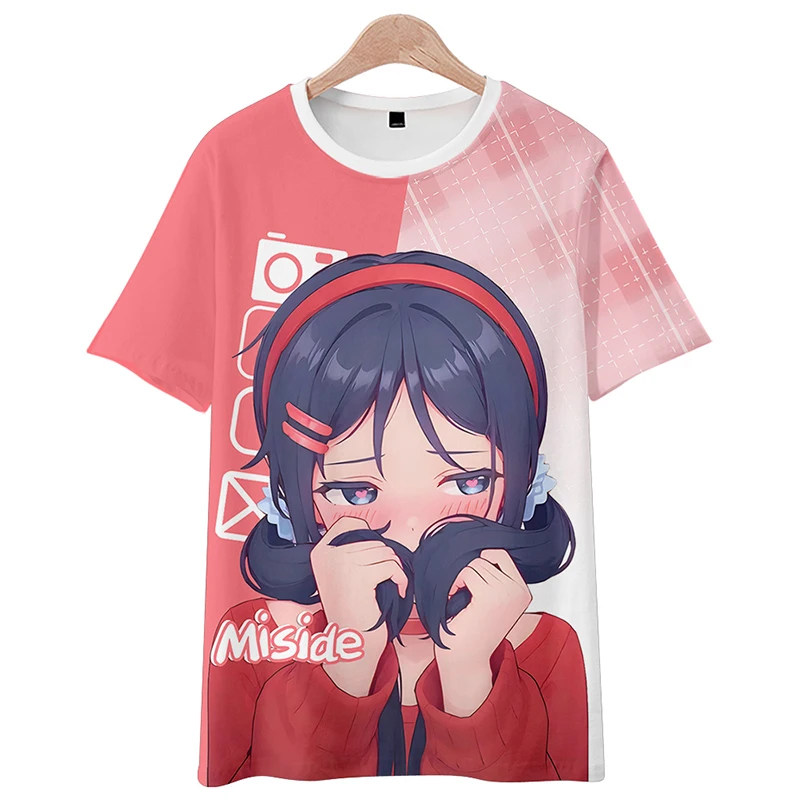 MiSide  Japanese Anime T Shirt Summer Oversized Men T-Shirt Fashion Casual Women Crew Neck Short Sleeve Tees