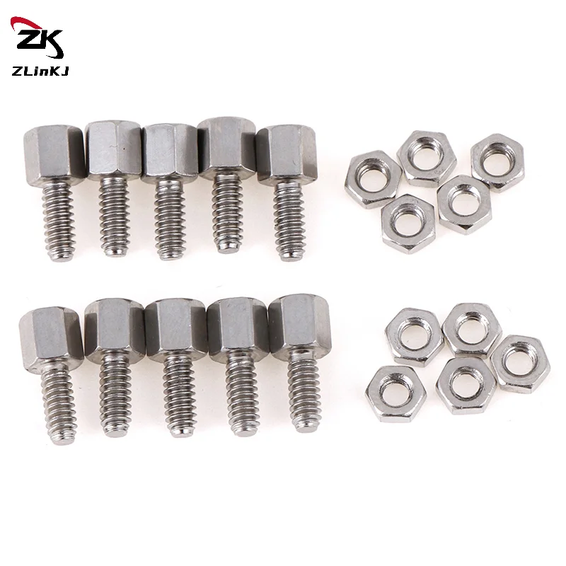 10 セット スタッドボルト & ナットネジ 5+7 mm ヘッダー プレート ブラケット D-Sub VGA シリアル メタル スクリュー ナット コネクタ