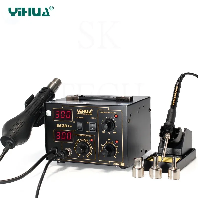 

YIHUA 852D++ Hot Air Gun Digital Pump Type Soldering Iron Desoldering Station SMD Constant Temperature Rework Station