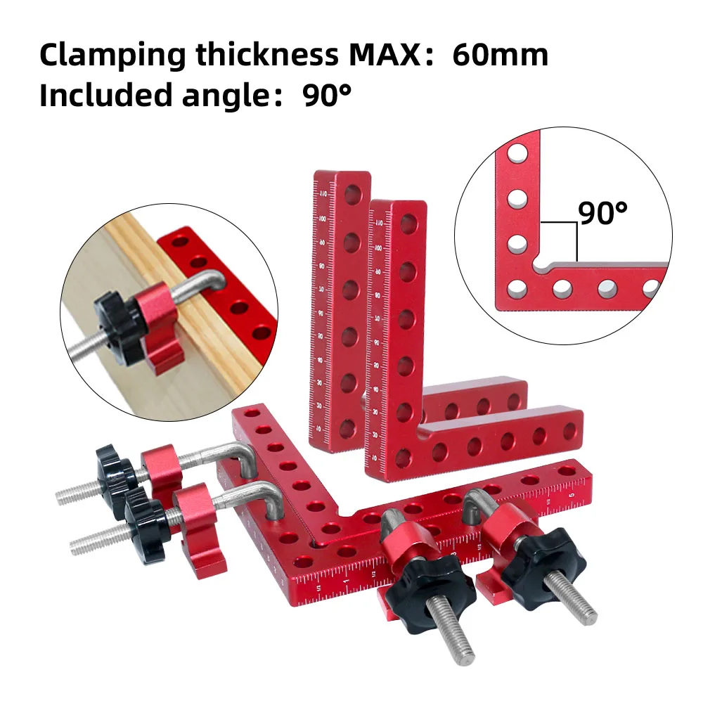 2Pc 90 Grad L-Förmigen Hilfs Leuchte Spleißen Bord Positionierung Panel Fixed Clip Carpenter der Quadrat Herrscher Holzbearbeitung werkzeug – Detail 1