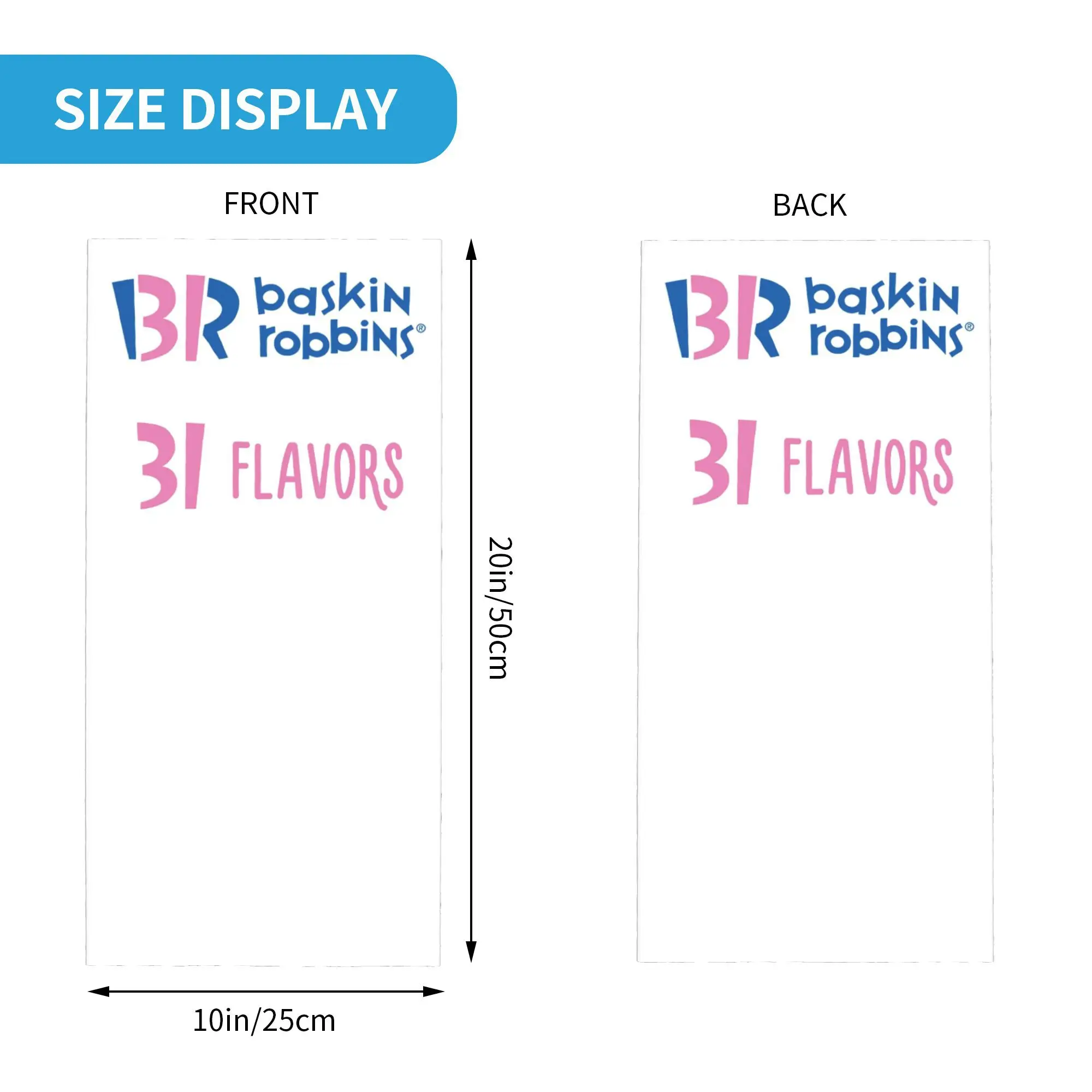 Baskin Robbins Gelato Bandana Ghetta per il collo Sciarpa avvolgente stampata Copricapo multifunzione Ciclismo per uomo Donna Adulto Antivento