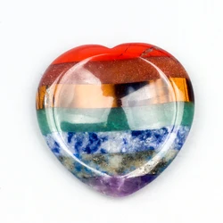 Natürlicher 7-Farben Herzförmiger Kristall-Daumenstein Massage-Heilstein Sorgenlinderung Edelstein Chakra Yoga Energie Natürlicher Jade-Quarz