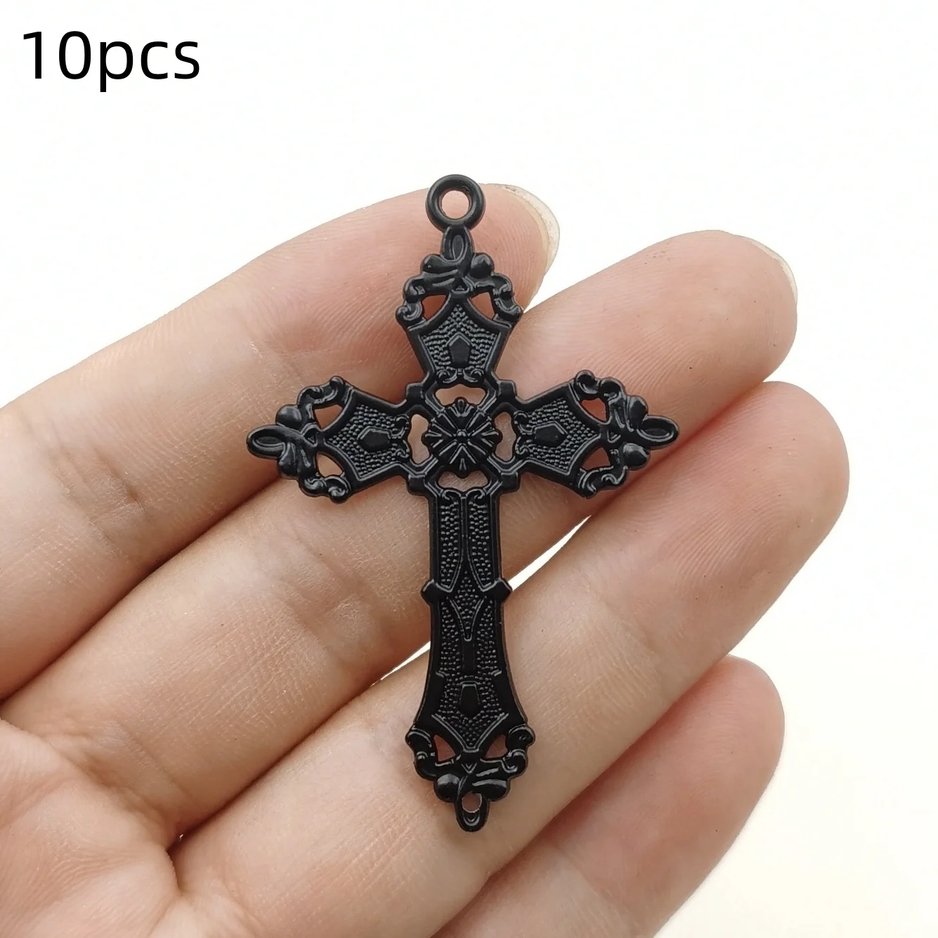 

10PCS Retro Silver Vine Pattern Cross Men's Neckwear and Apparel Pendant