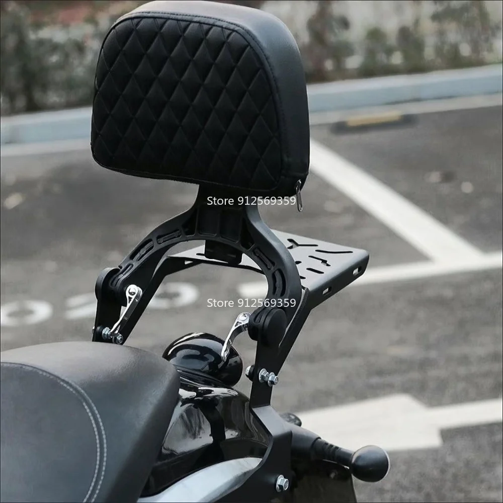 Motorcycle Backrest FOR BENDA Chinchilla 300 Sissy Bars Lumbar support Luggage Racks Tailstock Trunk rack Waist cushion Soft