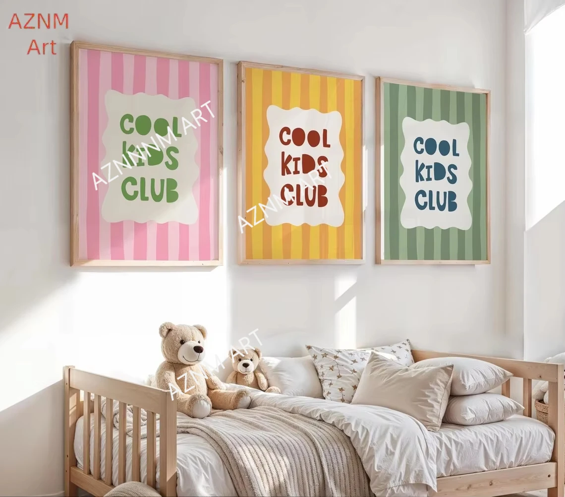Moderne Cartoon-Wandkunstdrucke mit coolen Kindermotiven, Leinwandgemälde, Poster, Bild für Wohnzimmer, Schlafzimmer, Heimdekoration, Geschenk