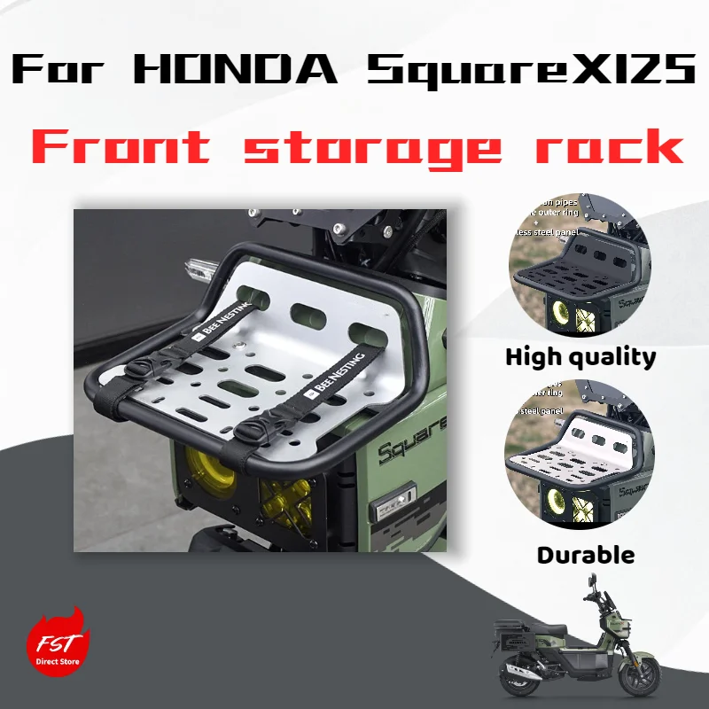 

For Honda Square X125, stainless steel front rack/headrestling accessory.