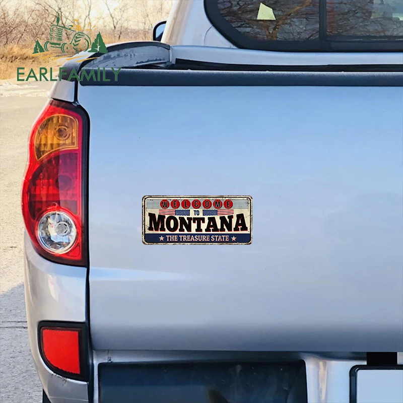 EARLFAMILY 13cm x 5.8cm for Welcome To MONTANA Car Stickers Waterproof Personality Scratch-proof Simple Decal Car Accessories