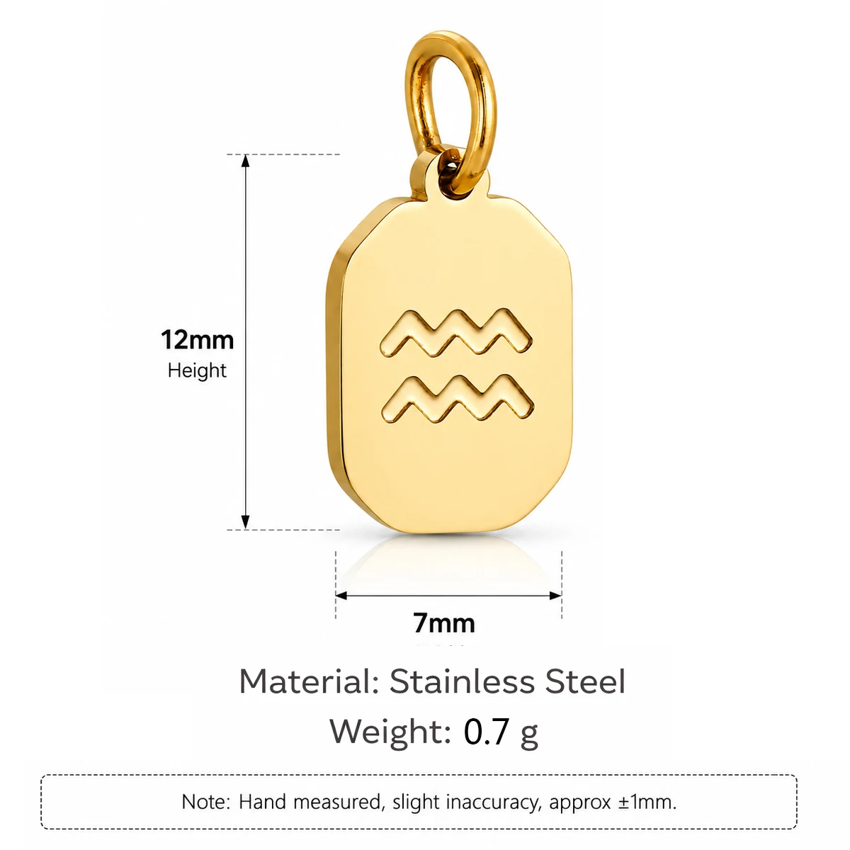 5Pcs Square Zodiac Sign Charm Gold Plated Thicken Waterproof Engraved Constellation Pendant DIY Necklaces Earring Jewelry Making