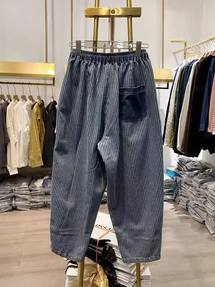 

Мужские джинсы в стиле ретро, американские, свободные, повседневные, фасона «галифе», укороченные (до щиколотки), в стиле «папины брюки», осенне-зимние, больших размеров, 300 Pou