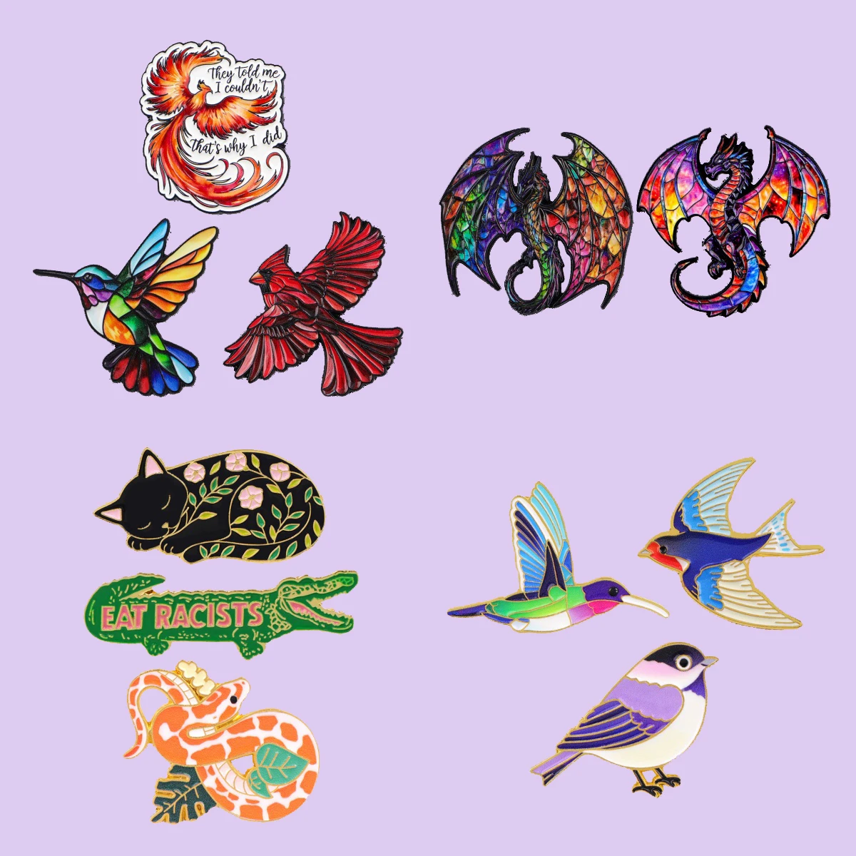 مزيج 2/3 قطعة/المجموعة الحيوانات الملونة المينا دبابيس المعادن Brids بروش ظهره قبعة حقيبة طوق التلبيب شارات الرجال النساء مجوهرات الأزياء