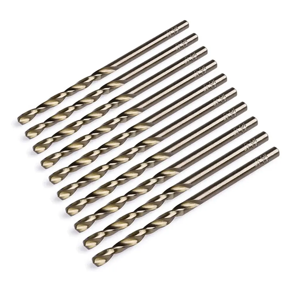 10 Uds. Taladro helicoidal de cobalto de acero de alta velocidad HSS-Co 1/1, 5/2/2, 5/3/3, 2/3, 5mm broca en espiral vástago redondo M35 brocas helicoidales