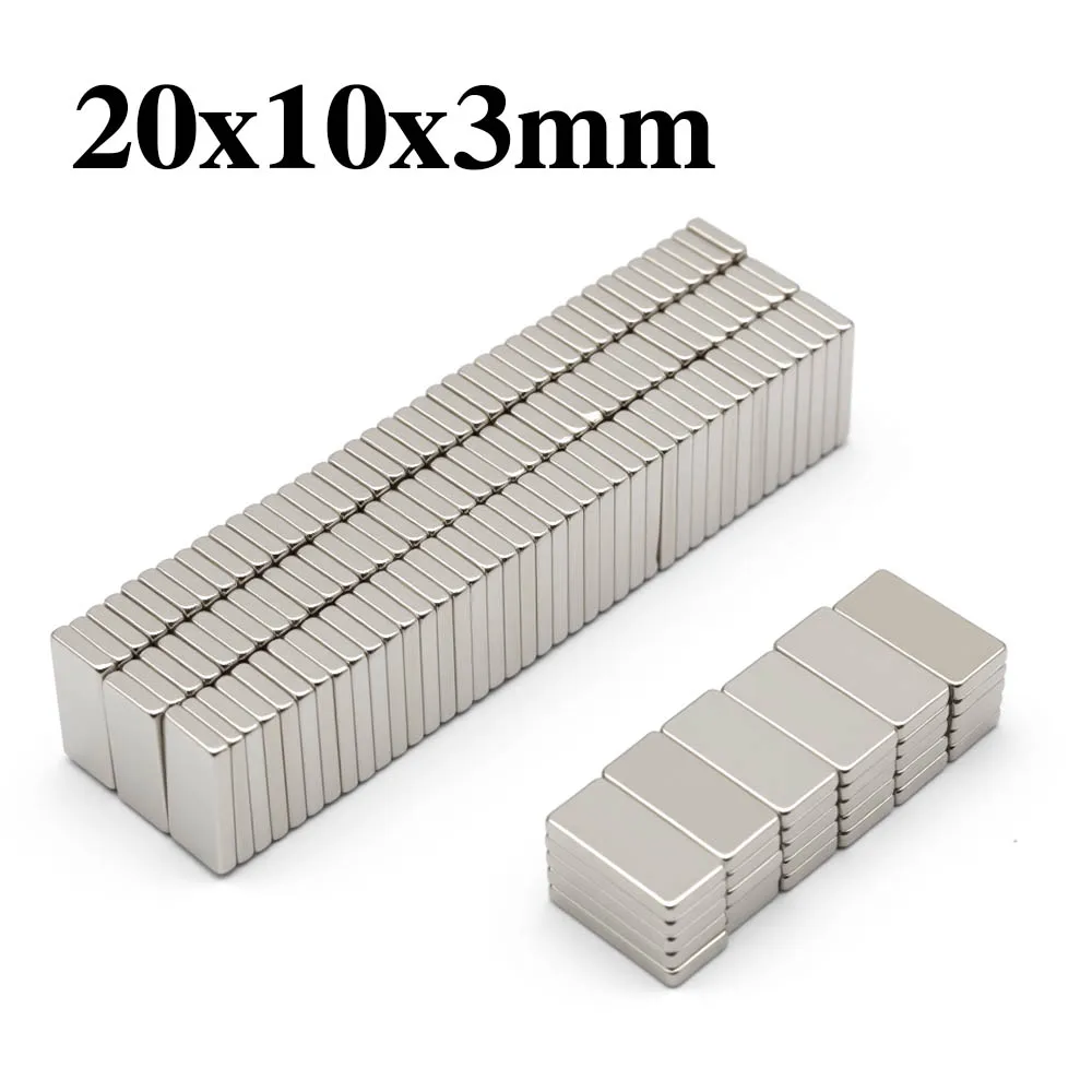 

20x10x3mm Super Powerful Block Magnet Neodymium Magnet NdfeB N35 Strong Permanent Magnetic imanes Refrigerator Magnet