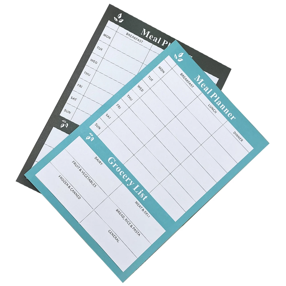 

2pcs Meal Plan Book Diet Notebook for Home Kitchen Weekly Household Calendar Food Planner Reusable Tracking