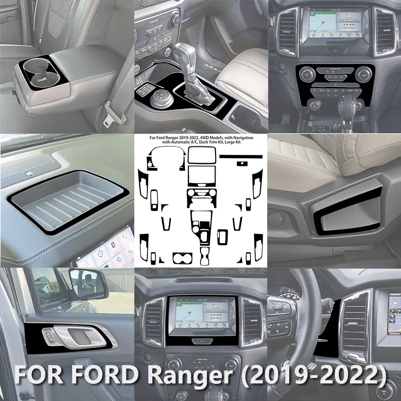 

Brand New ABS Gloss Black Sticker For Ford Ranger 2019 2020 2021 2022 with Navigation with Automatic AC Car Interior Accessories