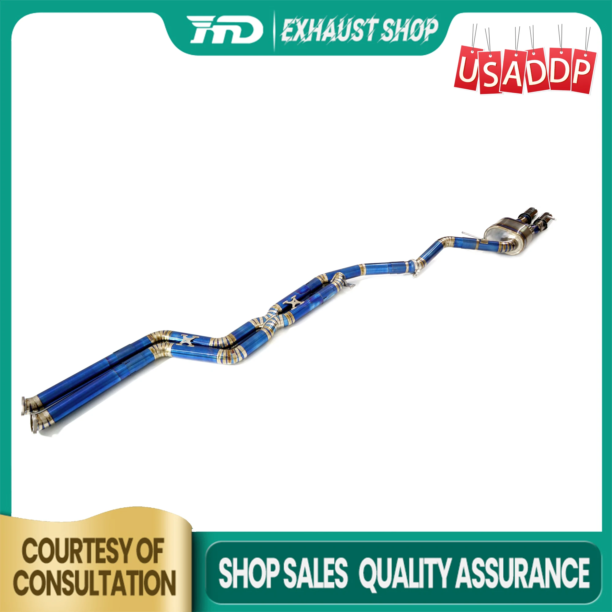HMD العادم Catback لسيارات BMW Z4 E89 3.0L Ti كاتم الصوت نصائح X-tube أداء تصميم خبز أزرق زيادة قطر الأنبوب