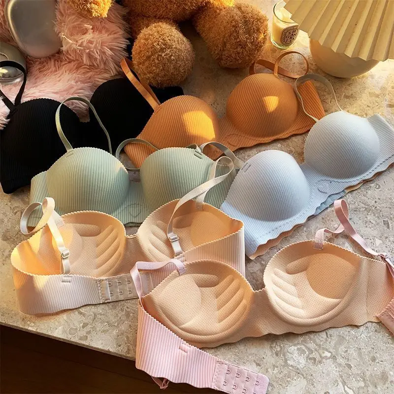 Women seamless Bra Sexy Wireless Underwear No Steel Ring Push Up Breathable Bralette  3/4 Cup Female\'s Bra Gathered Lingerie