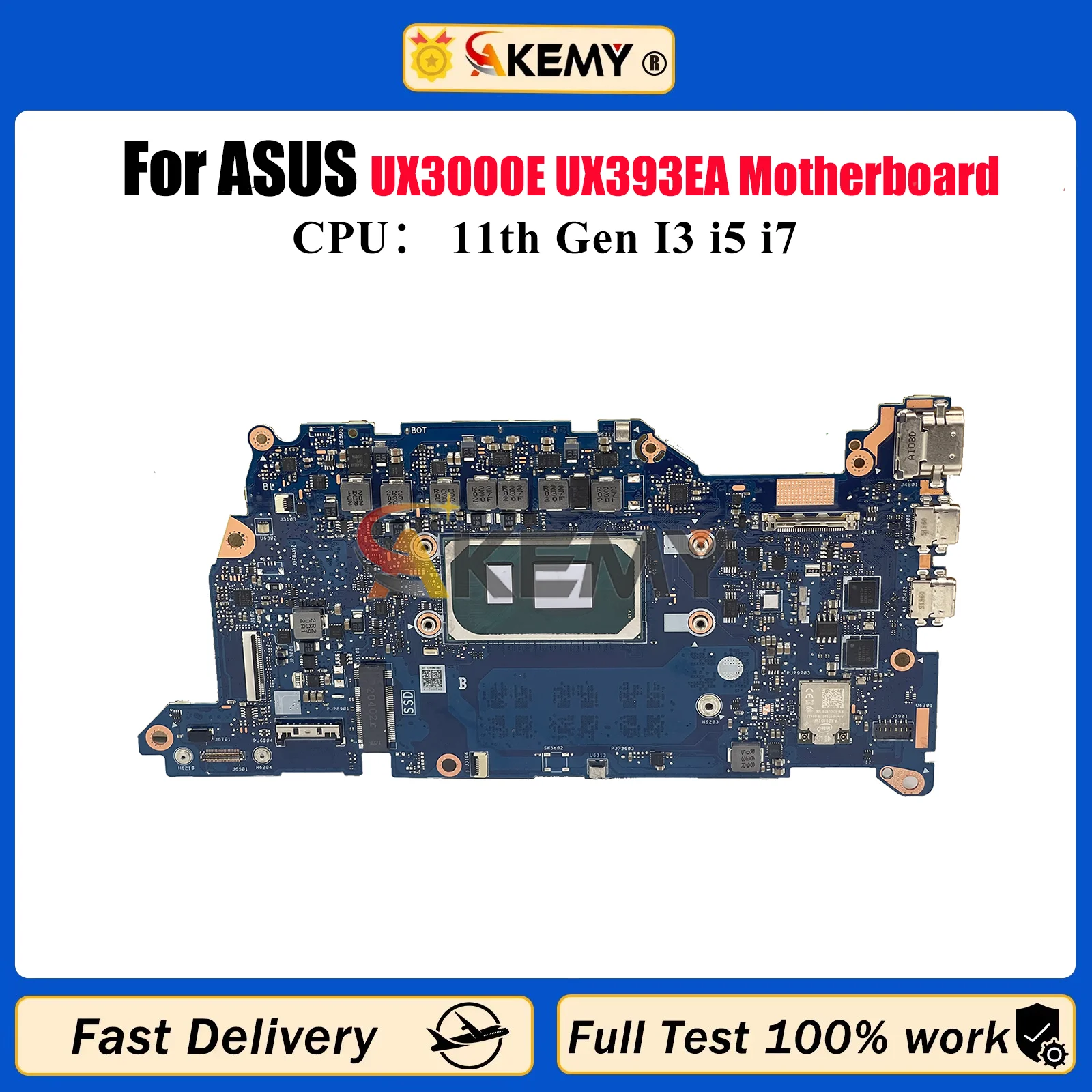 

UX393EA Laptop Motherboard For ASUS ZenBook UX393E UX3000E UX393EA Notebook Mainboard With 11th Gen I3 i5 i7 100% tests OK stk