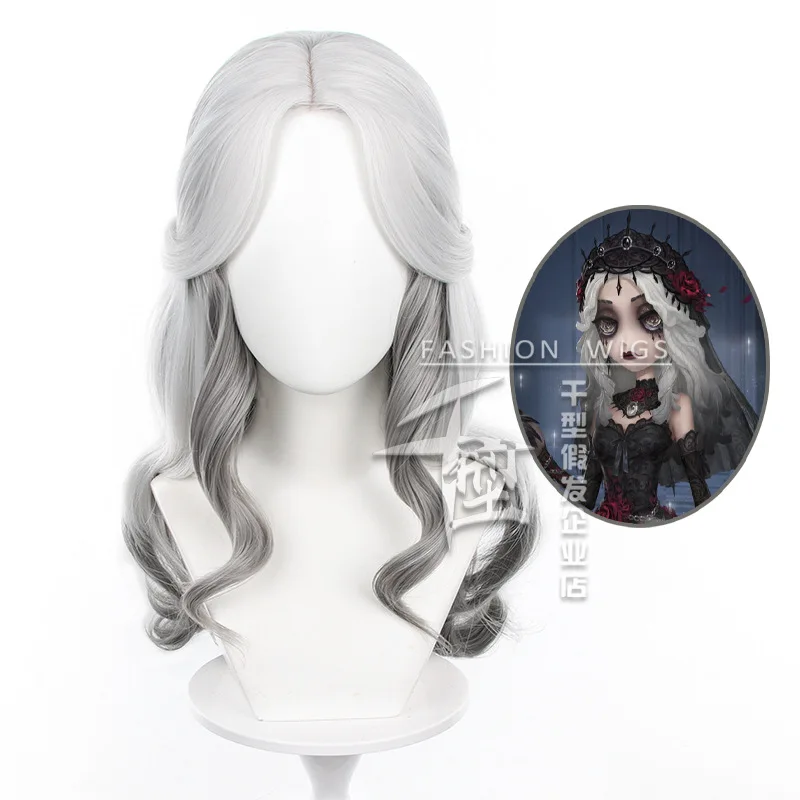 Game Identity V Psychologist Everlasting Night Ada Mesmer Cosplay Wig Silver White Hair 60CM Long Hair Wig