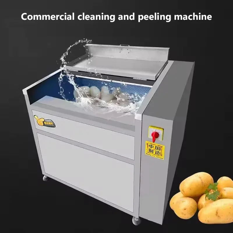 Commercial Stainless Steel Fruit and Vegetable Potatoes Washer Cleaning Peeling Machine for Potato Ginger Cassava Carrot