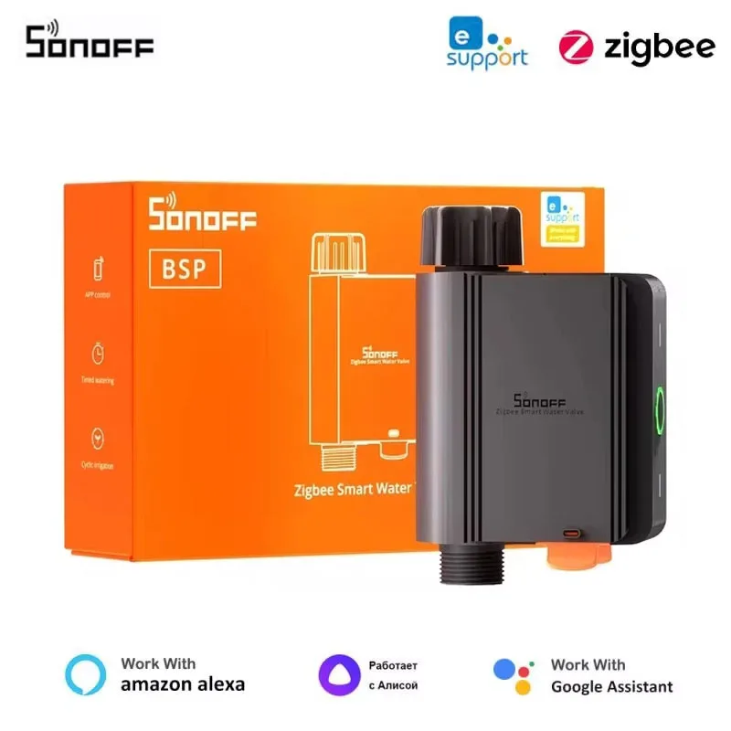 SONOFF SWV Zigbee 3.0 Smart Water Valve IP55 Sprinkler Controller Home Automate Irrigation Compatible with eWeLink Alexa Google