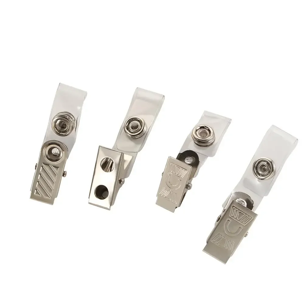 High Quality Stainless Steel Stationary Reel Anti-lost Lanyard Clips for ID Badge Card Holder