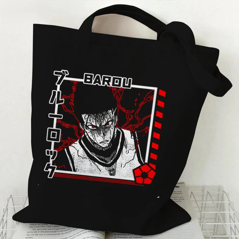 Isagi Yoichi Print Women Shoulder Bag Cartoon Anime BLUE LOCK Trend Travel Tote Bag Canvas Shopping Bag Reusable Unisex Handbags