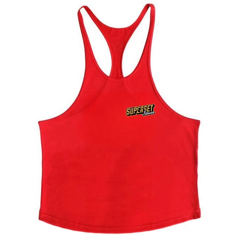 قميص سترينجر متعدد الألوان "Superset Fitness" للرجال - سترة رياضية بدون أكمام للياقة البدنية وبناء العضلات والتمرين