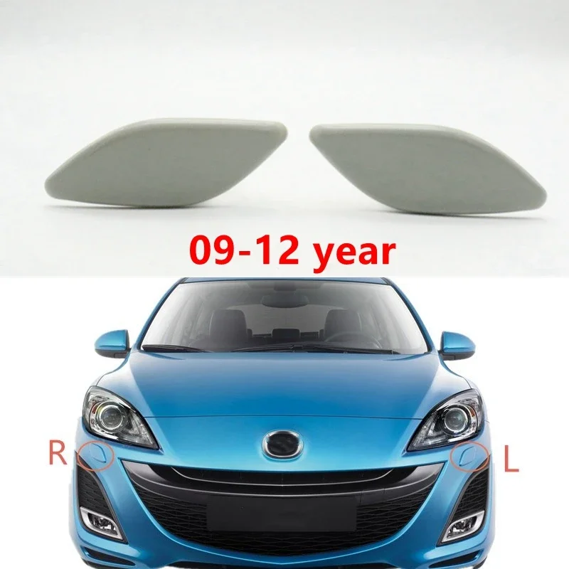 Car Unpainted Headlight Headlamp Washer Nozzle Jet Cover Cleaning Cap For Mazda 3 M3 Axela BK BL 2003-2008-2009-2012-2013-2016