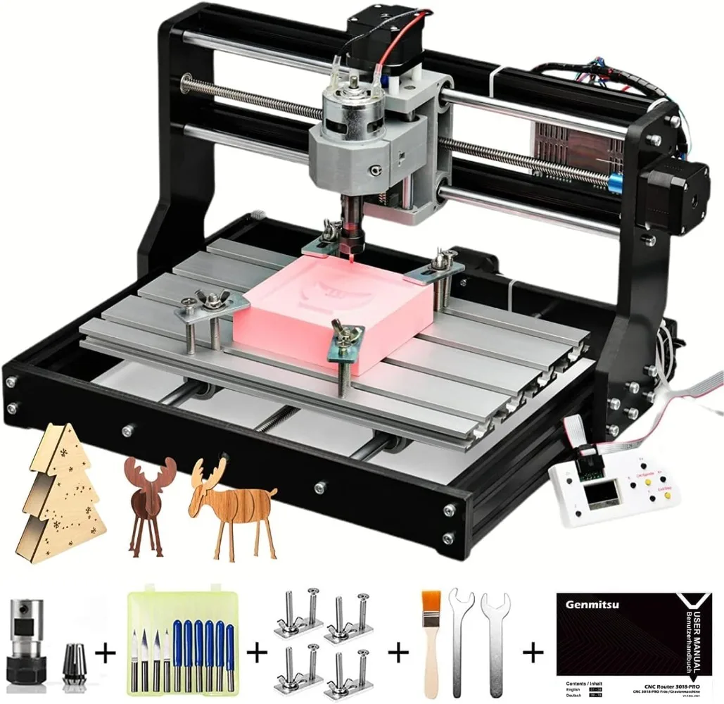 

Router Kit GRBL Control 3 Axis Plastic Acrylic PCB PVC Wood Carving Milling Engraving Machine, XYZ Working Area 300x180x45mm