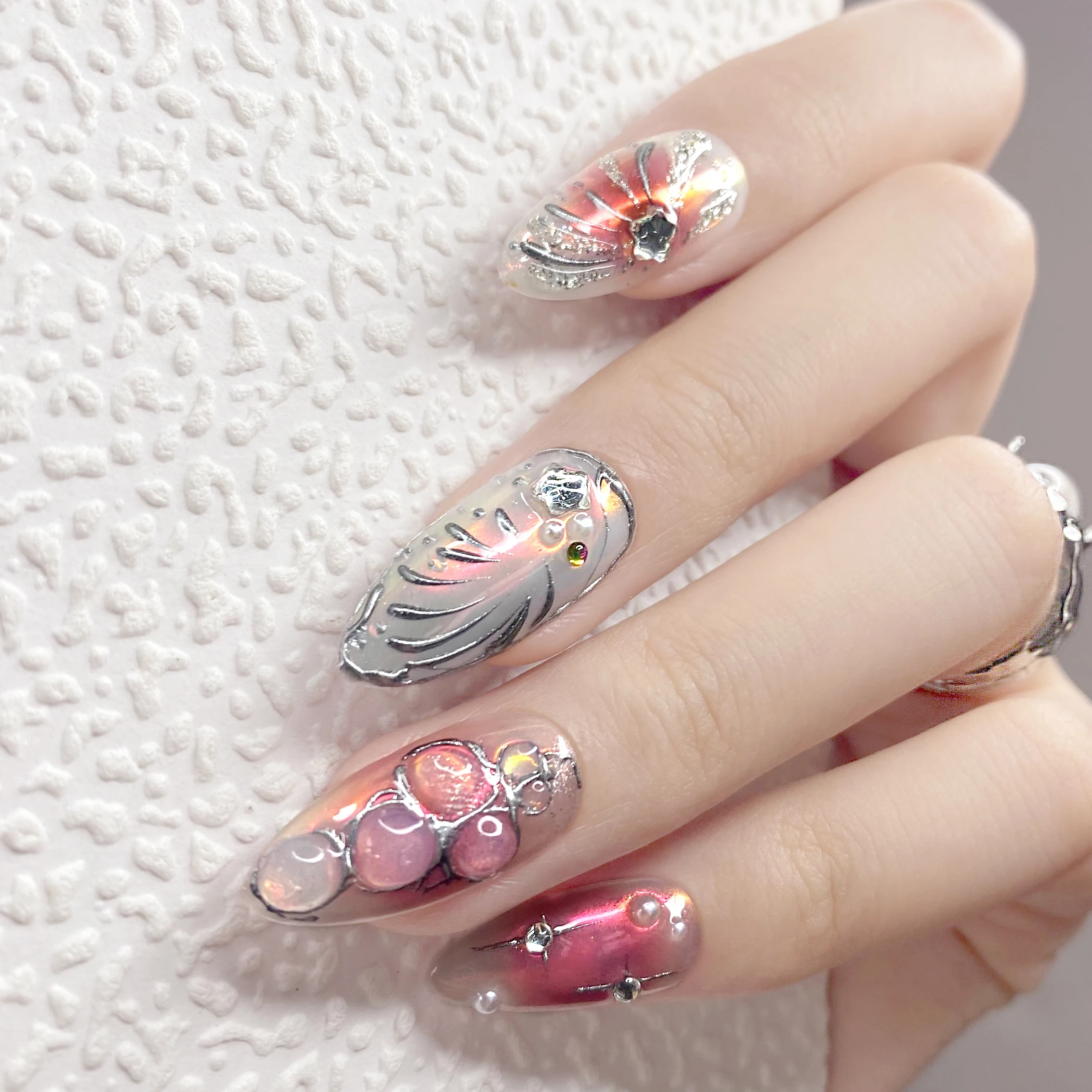 Druk op nagels Handgemaakte set Nepnageltips Professionele gellak Kunstnagels voor eenvoudige toepassing en langdurige slijtage