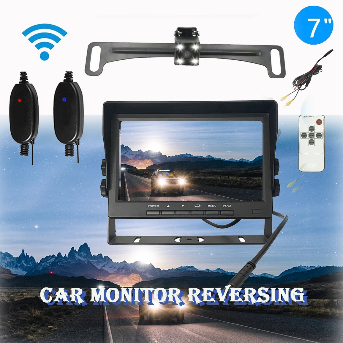 

Wireless Backup Camera Car Rear View HD Parking System Night Vision 7" Monitor