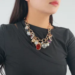 ZAA Woman Jewelry 2024 Trending Vintage Necklace Multiple Irregular Geometric Pendants New Arrival Luxury Holiday Party Gifts