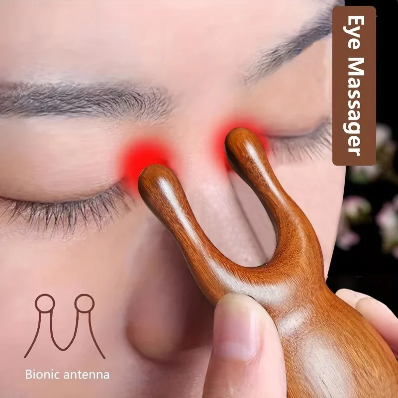 1/2Pcs Wooden Nose Gua Sha Massager Facial Massage Stick Pointing Massage Sandalwood Massage Tool for Guasha Scraping