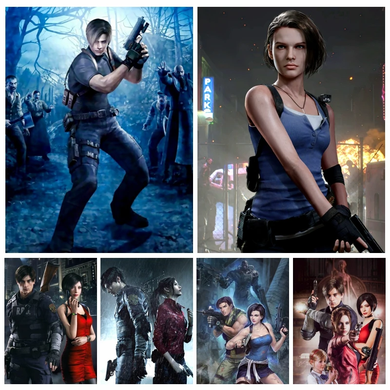 Resident-Evil 4 Remake Video Game Diamond Painting AB Drills Art Leon And Claire Photo Embroidery Cross Stitch Home Decor