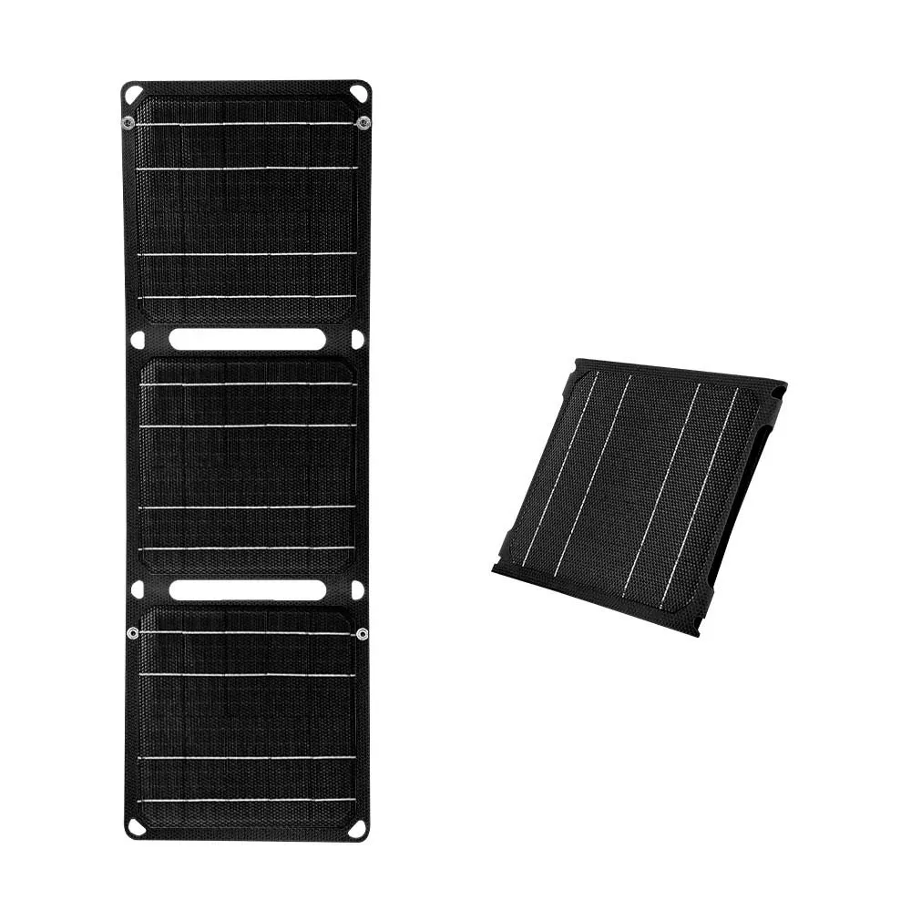 Solar Charger with Kickstand SolarPowa Portable Solar Panel Battery Charger with USB-A and USB-C IP65 Waterproof Compatible