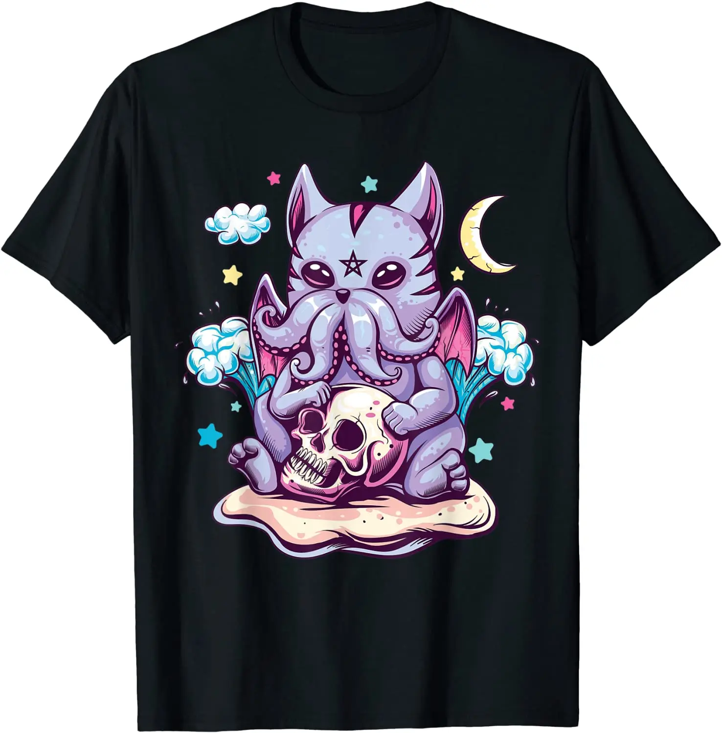 Kawaii Pastel Goth Cute Creepy Creature Skull Demon Menhera T-Shirt