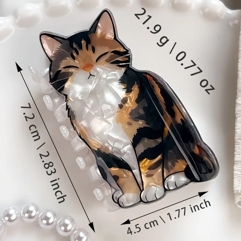 1PCS Versatile Cat Scratch Clip Acrylic Printed Scratch Clip Cute Cat Hair Accessory Suitable for Daily Use Festivals Cat Lovers image 5