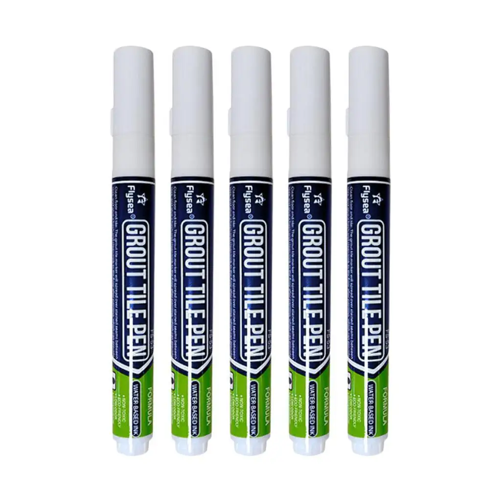 5x White Waterproof pen Bathroom Tile Grout Marker Gap Restorer