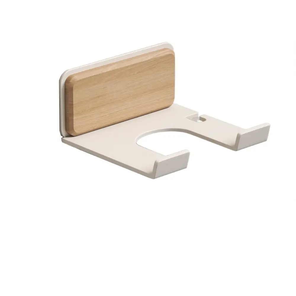 

Деревянный держатель для фена без сверления, настенное крепление, водонепроницаемая полка для ванной комнаты, простая установка, круглый крючок, стеллаж для хранения фена