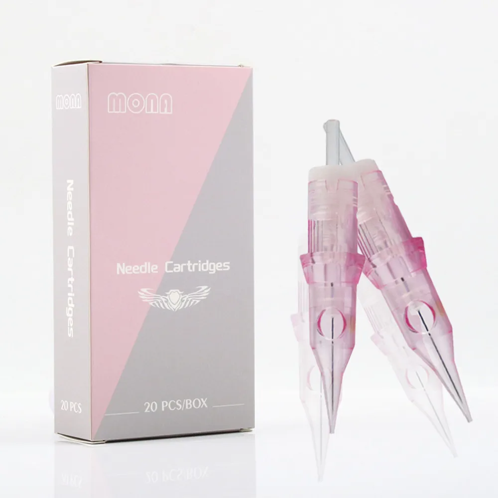 20Pcs Pink/Gray Cartridge Tattoo Needles Disposable Standard Size Round Liner For Cartridge Tattoo Pen Machine Tattoo Kit