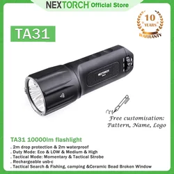 NEXTORCH TA31 10000 lumens Strong ultrabright flashlight , high power tactical flashlight , usbc camping, rechargeable