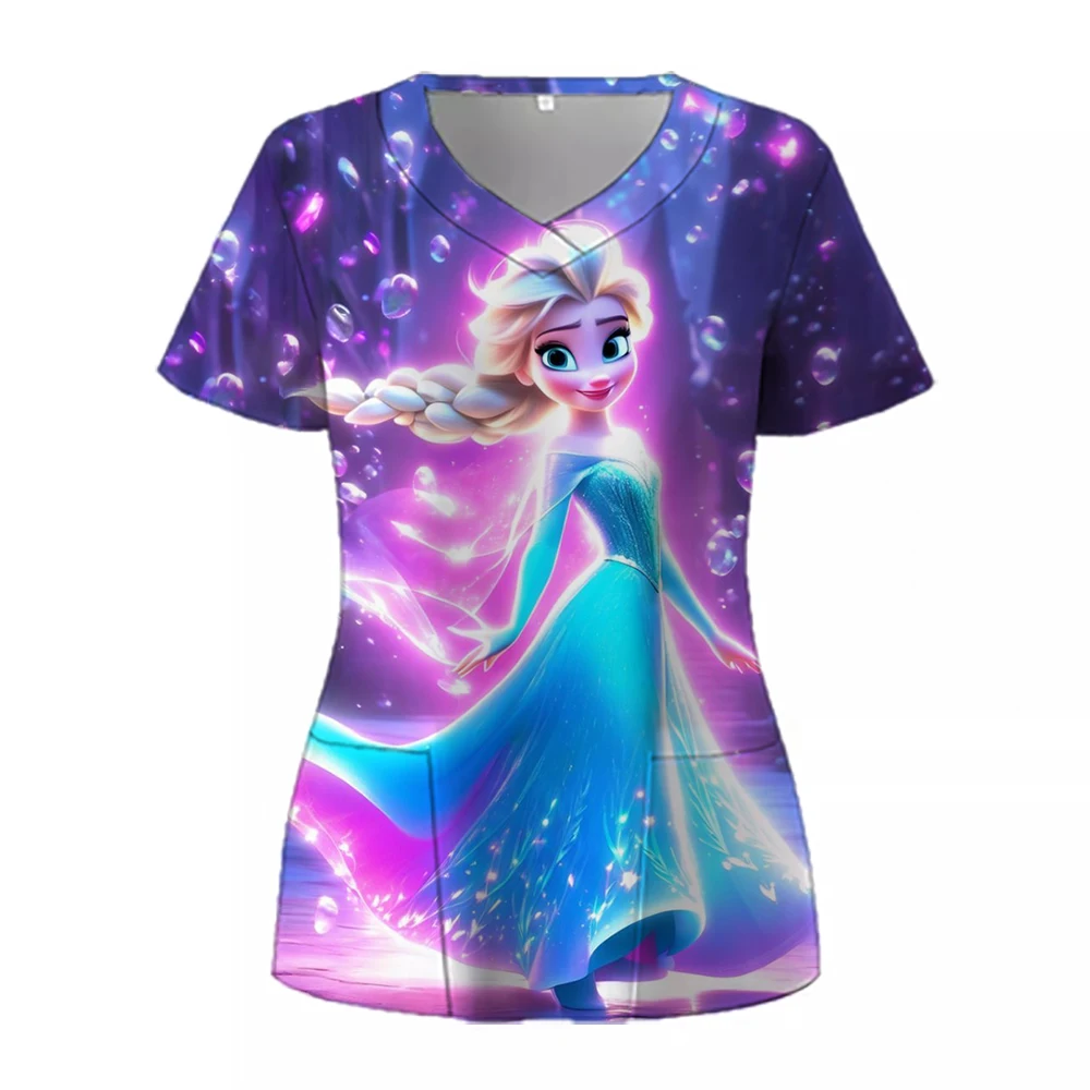 Medical Blouses Surgical Gowns Doctor Pediatric Nurse Nursing Scrub Disney Princess Printed Veterinary Uniform Dental Scrub ﻿