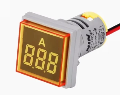 Square mini digital display meter ammeter 0-100A indicator light