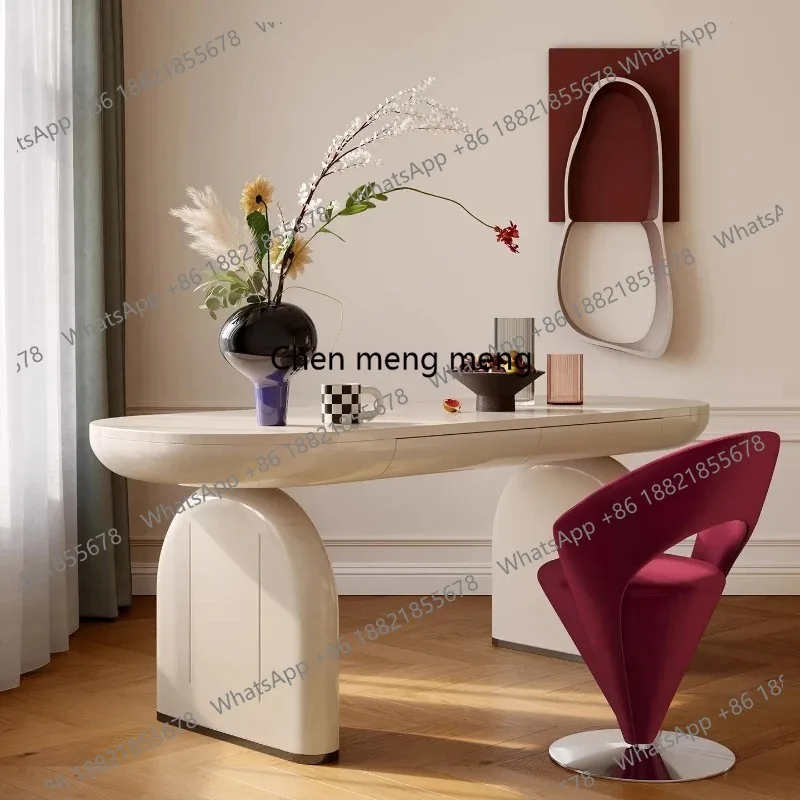Italian style light luxury high end and creamy style Motion desk computer desk Room desks room offices Height adjustment table