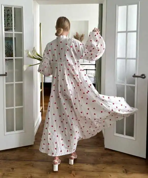 Street Sle taille haute longue Sve imprimé lanterne longue Dr décontracté a-ligne été Dr v-ne robe pour les femmes 8-24 ans