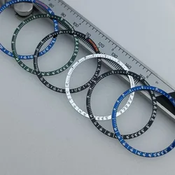Size 38.5mm * 34mm flat aluminum bezel embedded diving watch replacement men's bezel watch accessories no lumious