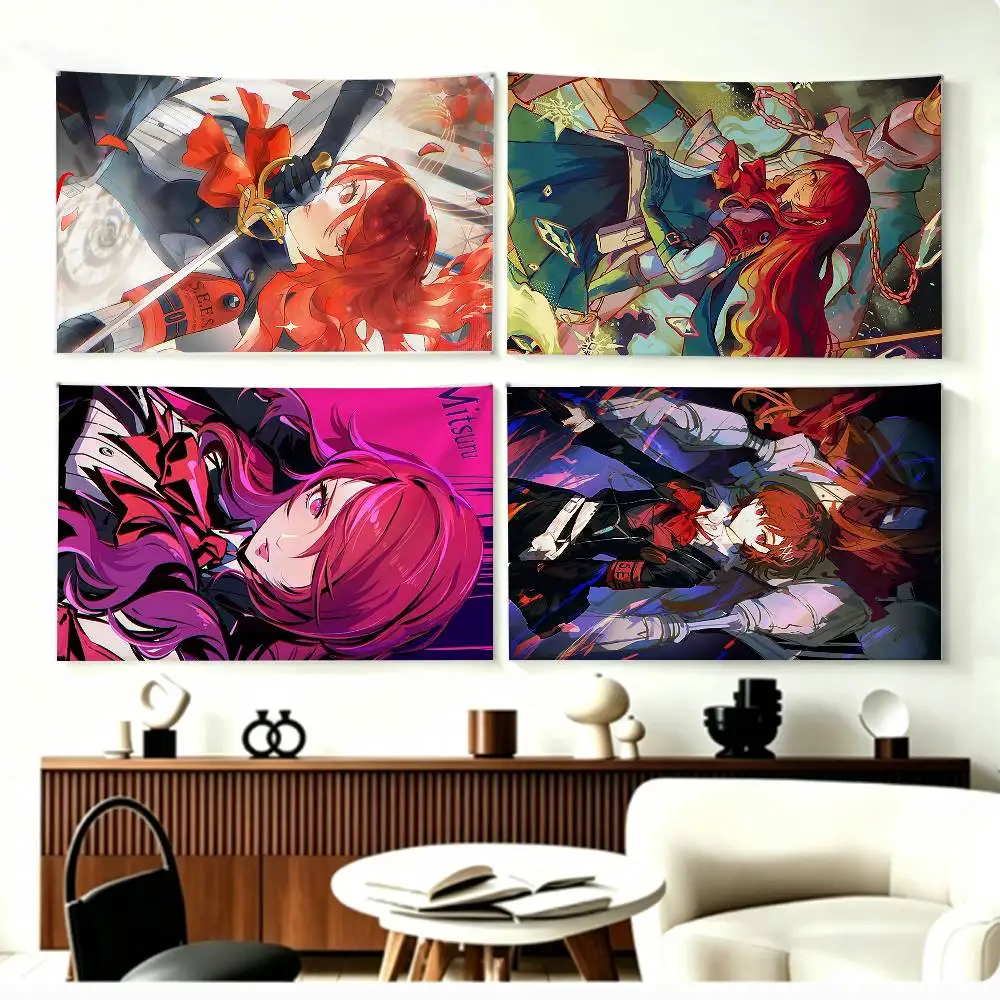 Persona 3 M-Mitsuru Kirijo Flags Wall Hanging Background Art Banner for Bedroom Home Outdoor Decor
