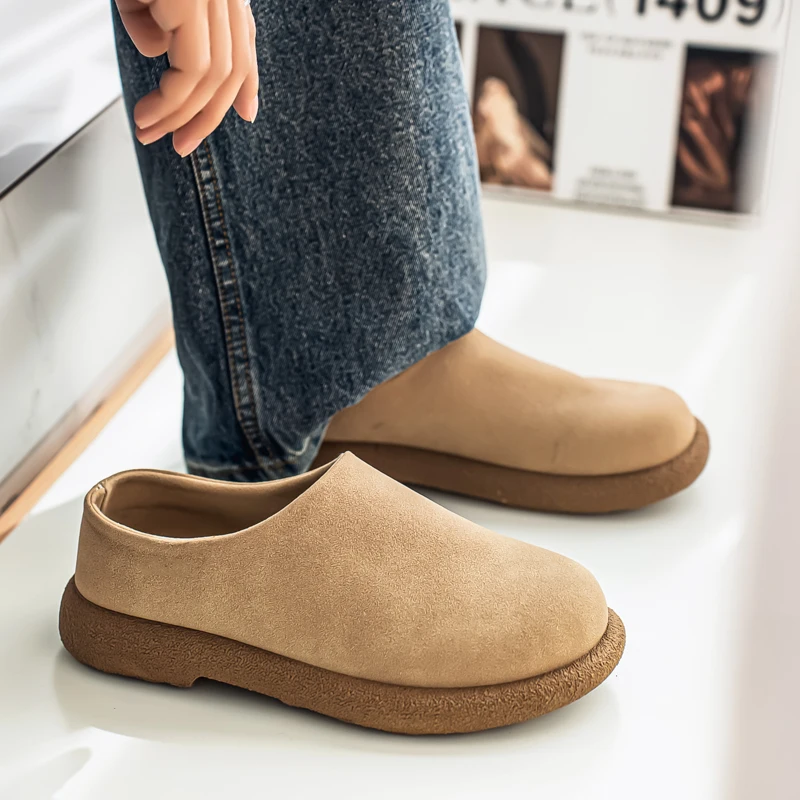 2025 Model Mueller Shoes - Men's Half-trousers with Soft Soles, Loungewear Style, Half-covered Slippers